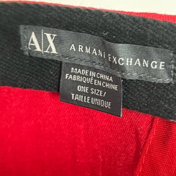 Armani Exchange A|X Men's Baseball Leather Strapback Hat Red CLEAN - Picture 5 of 5